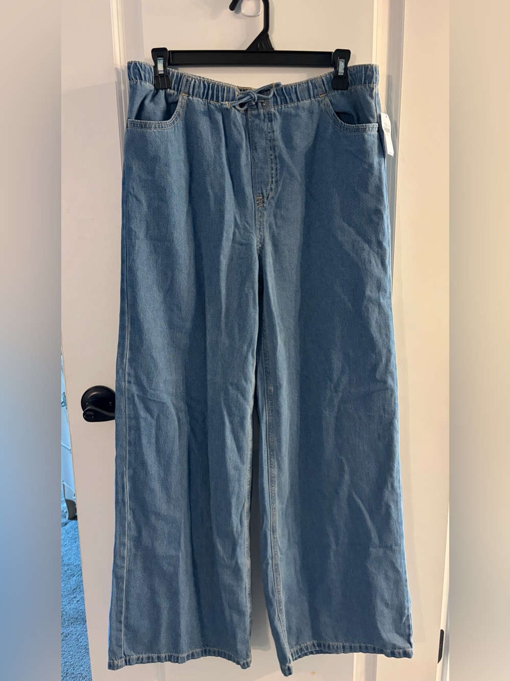 Light Blue Wide-Leg Denim Jeans